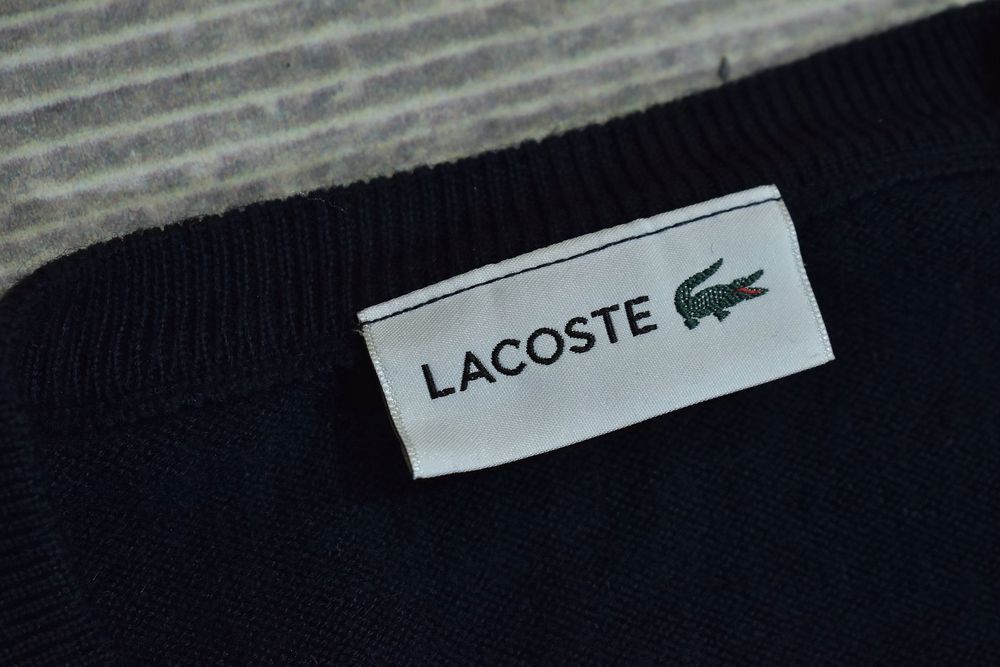 Lacoste Granatowy Wełniany Sweter Męski M