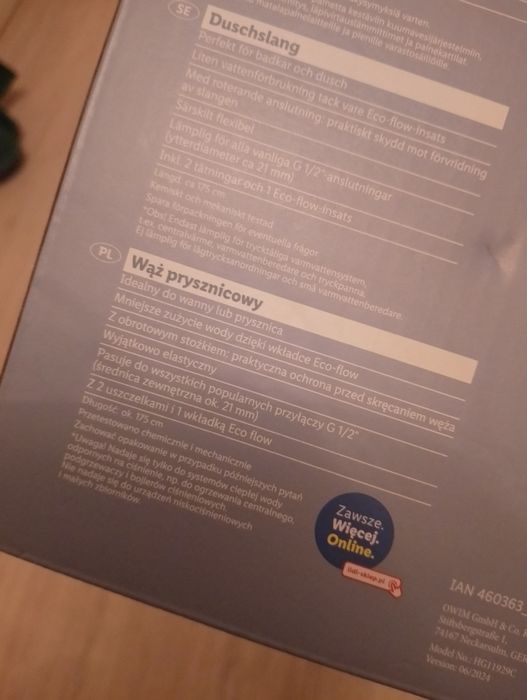 Wąż prysznicowy  czarny