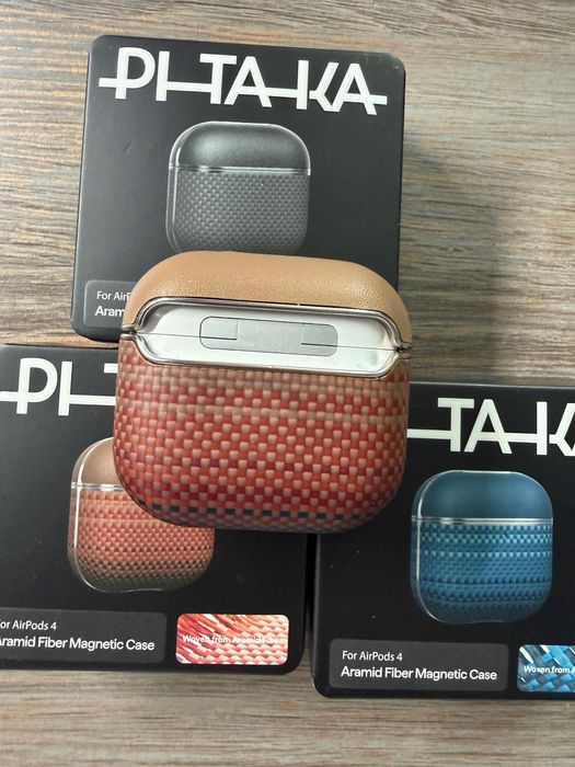Супер чохол для AirPods 4 PITAKA Aramid Fiber Case, міцний захист, неймовірний преміальний вигляд та приємний на дотик