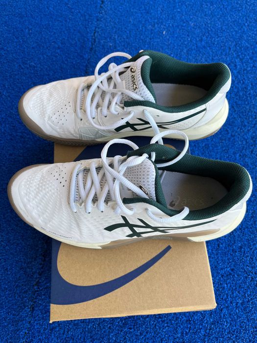 Sapatilhas de Padel ASICS Gel-Challenger 14 CLAY - White/Saxon Green