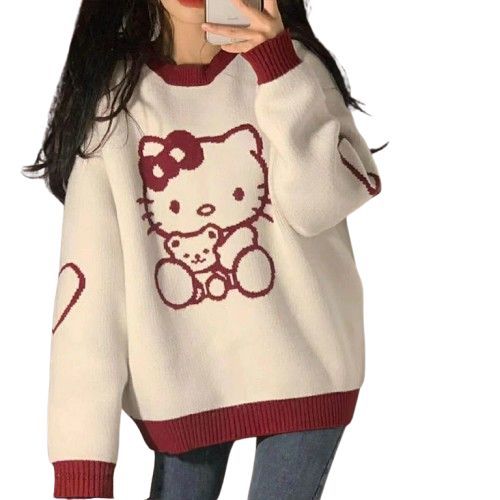 Damski Sweter ANIME Hello Kitty Harajuku Kawaii - L