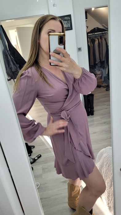 Reves liliowa sukienka koperowa