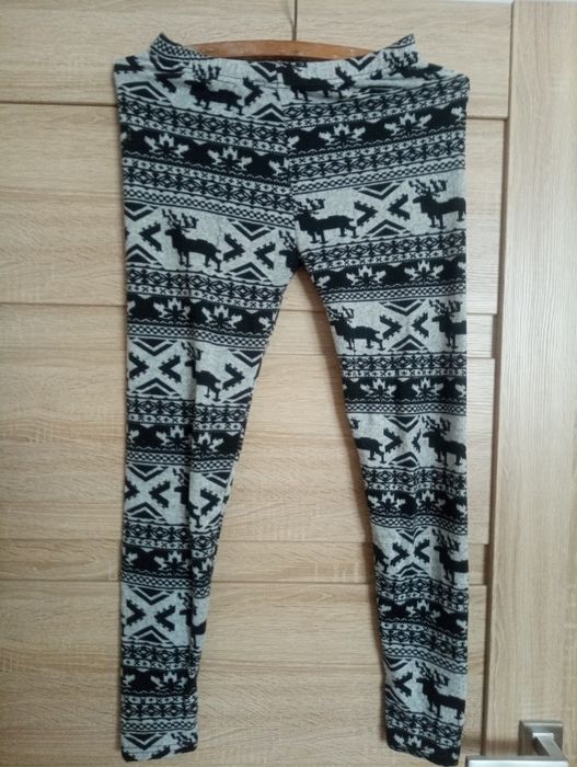 Legginsy szare w renifery