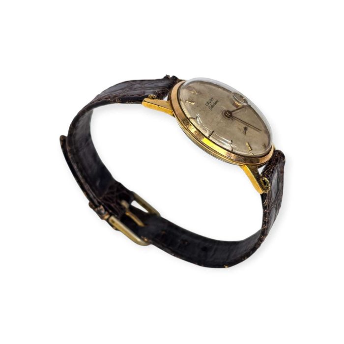 Relógio Corda Cauny Prima Calendario– 17 Rubis– Plaqué Ouro 10 Microns