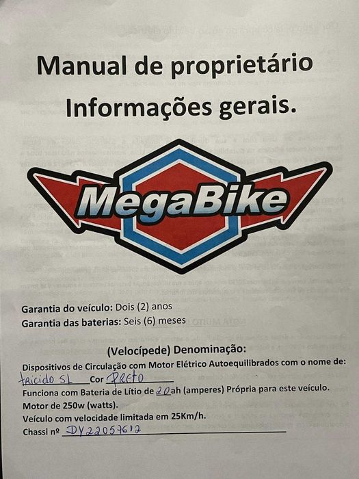 Triciclo elétrico MegaBike