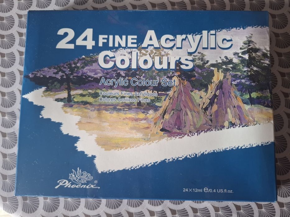 Tintas acrílicas finas, 24 bisnagas