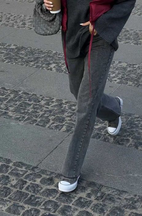 джинси сірі Fabric 17 легкий кльош нові, висока посадка, M-L