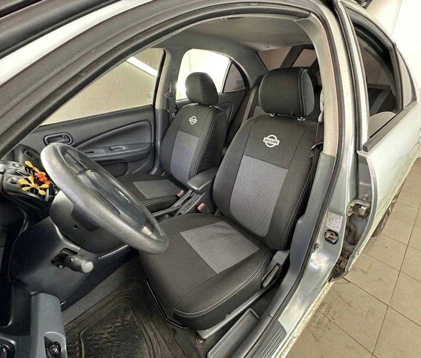 Чохли в салон Nissan Almera 2006-2012 (З буграми) Текстильні Нові Точна посадка AutoPride