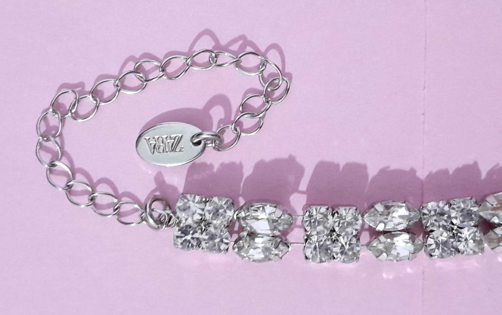 Choker prateado com pedras Zara (usado)