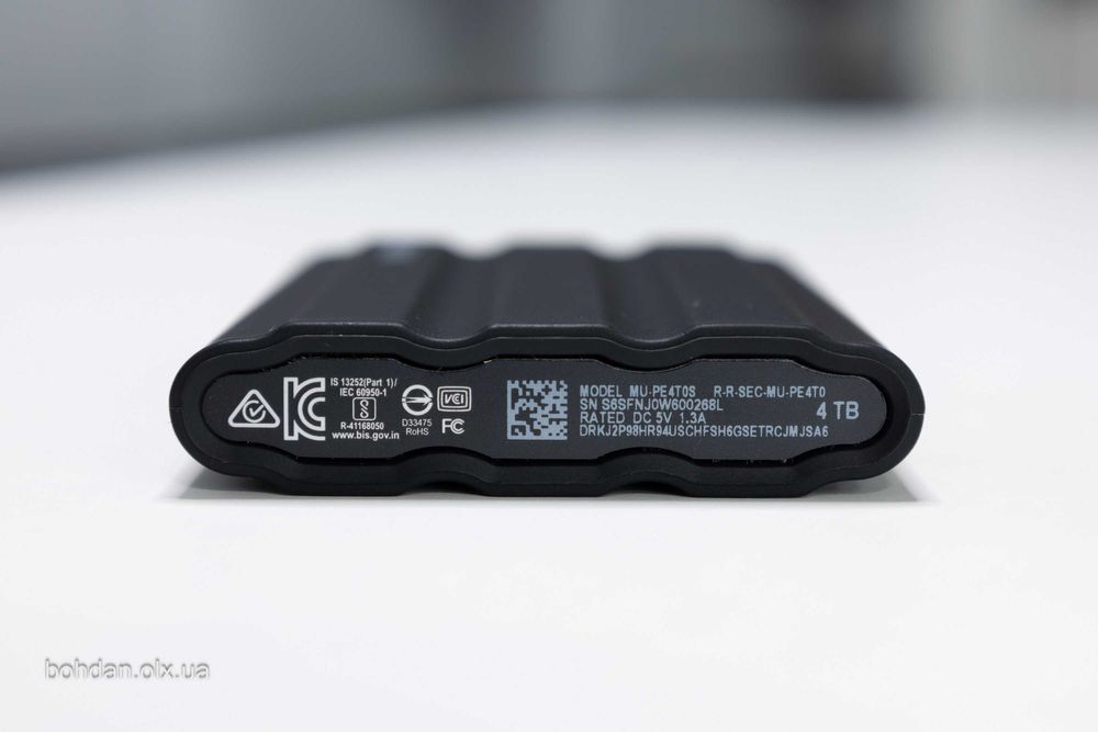 Samsung T7 Shield 4TB Portable External SSD - Black (MU-PE4T0S)