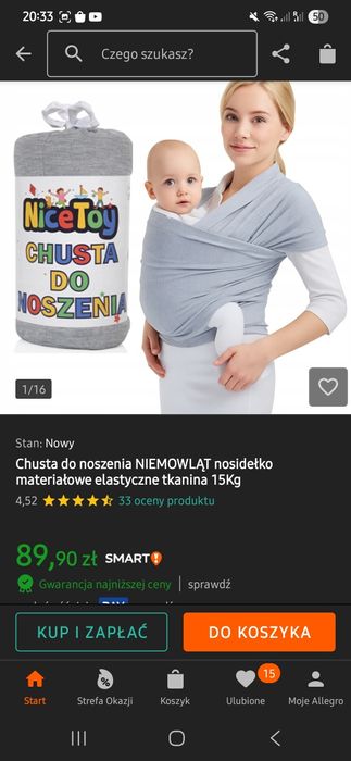 Chusta do noszenia NIEMOWLĄT nosidełko
