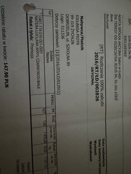 Stół, Ława, Akryl czarno-biała rozkładana