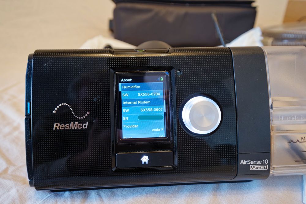 Máquina CPAP Auto Resmed + Grande Conjunto de Novos Suprimentos.