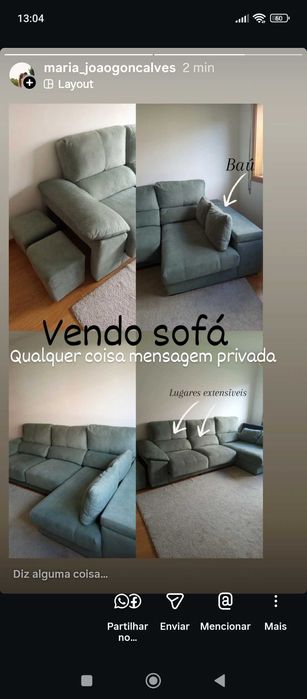Sofá com chaise long