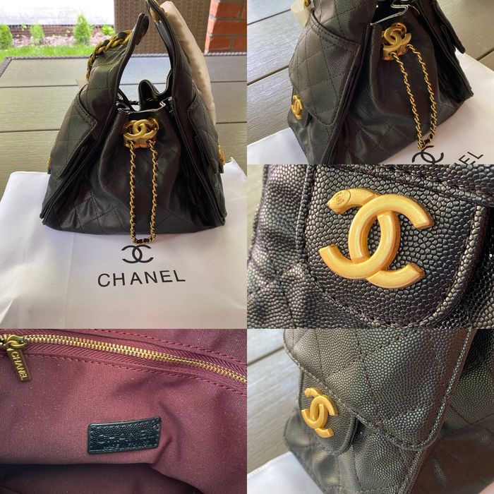 Женская сумка кожанная Chanel Beige Полный комплект