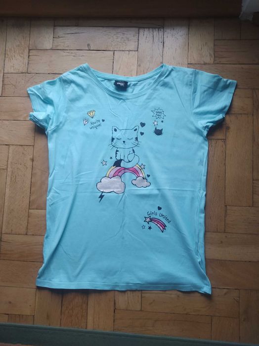 T-shirt dziewczęcy, rozmiar 170/176, Takko