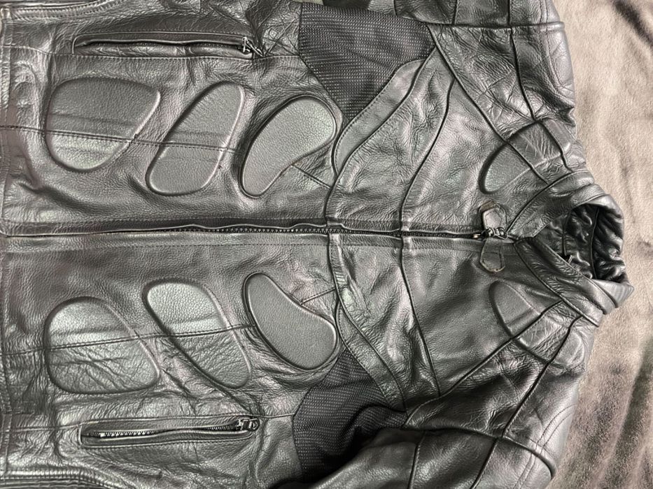 Jaqueta de couro legítimo com blindagem (motociclistas)