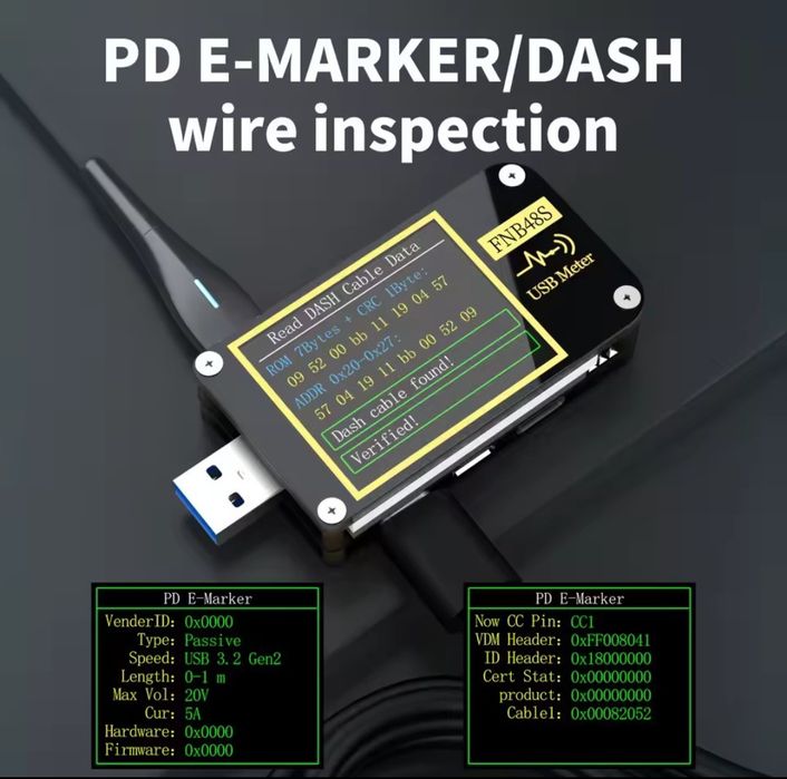 FNIRSI FNB48S Цифровий USB тестер  вольтметр-амперметр