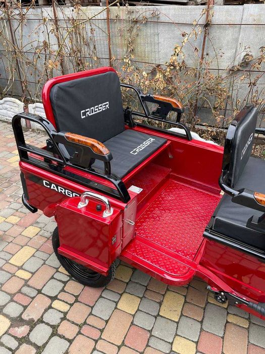 ТОП ПРОДАЖ! Электротрицикл грузовой 1000W CARGO 10" 60V 32Aн- Червоний