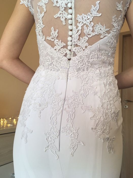 Suknia ślubna NOWA rybka elastyczna koronka