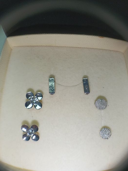 Srebrne kolczyki 925 sztyfty zestaw 3 pary cudowne