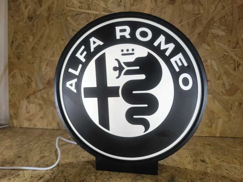 Lightbox Luminaria decorativa Alfa Romeo 2cores