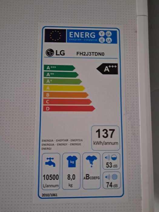 Máquina de Lavar Roupa LG Inverter Direct Drive – 8 kg | Classe A+++