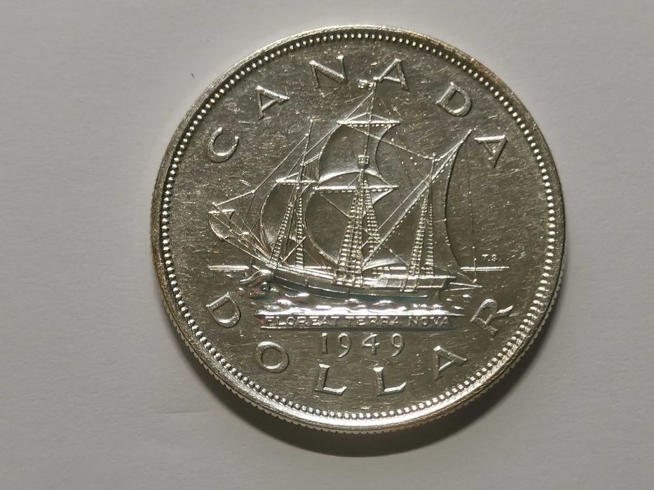 1$ Ag800 ŻAGLOWIEC Matthew Kanada 1949 + Certyfikat