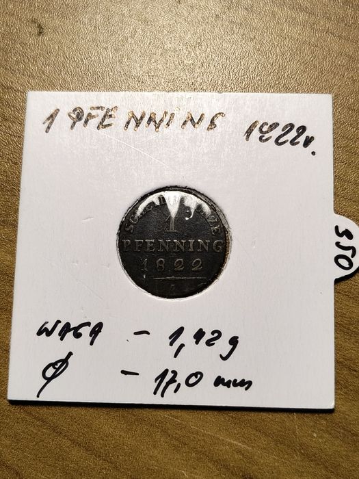 1 Pfennig 182 rok