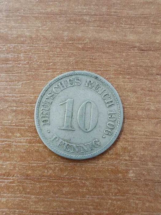 10 deutsches reich pfennig 19066