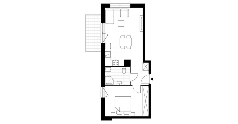 2-pokojowe mieszkanie 43 m² + balkon - Widok 5