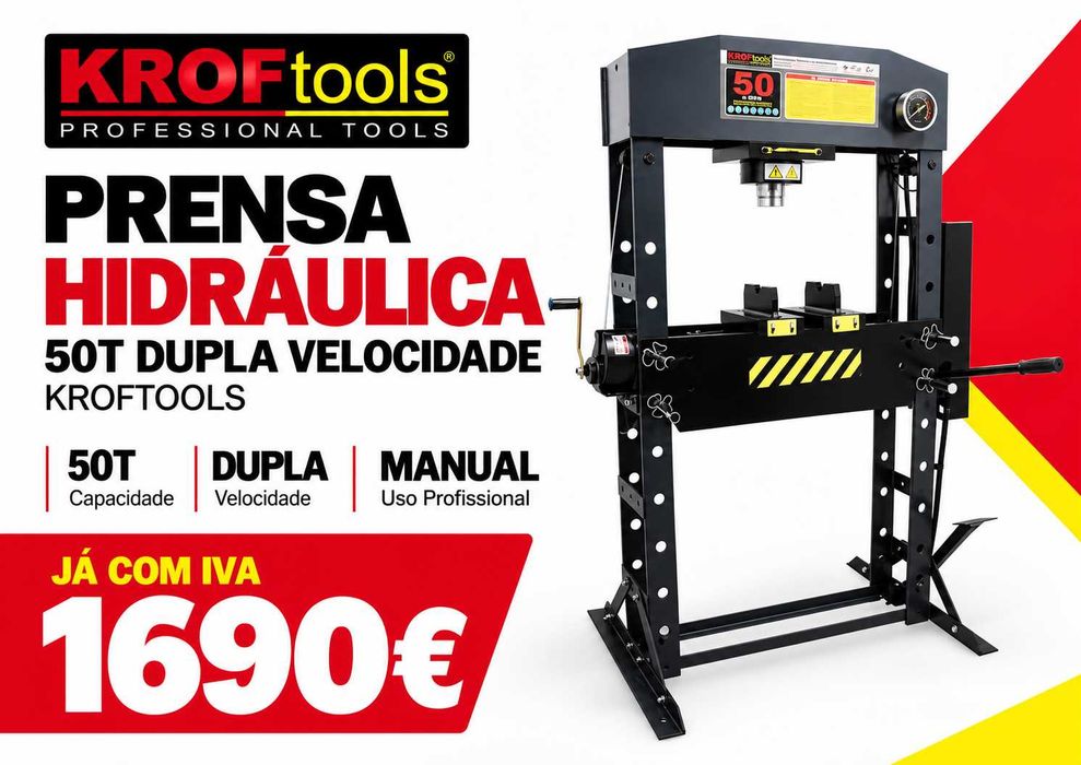 PRENSA HIDRÁULICA 50T DUPLA VELOCIDADE KROFTOOLS LL29