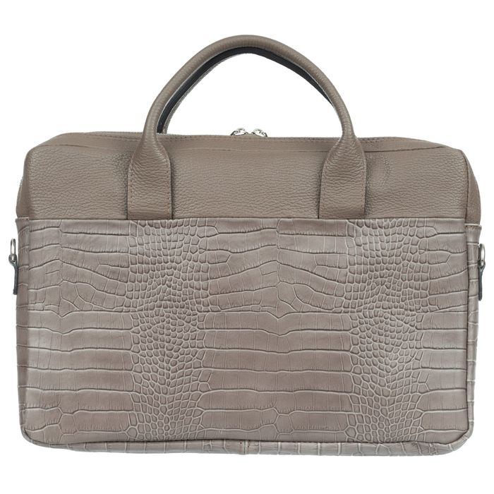 VERA PELLE torebka skórzana teczka kroko torba na laptopa V545 czarna