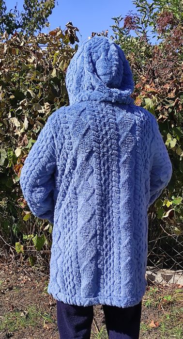 Плюшевый длинный кардиган