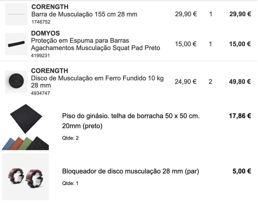 Kit para Treino de Força: quase novo, pronto pra treinar em casa!