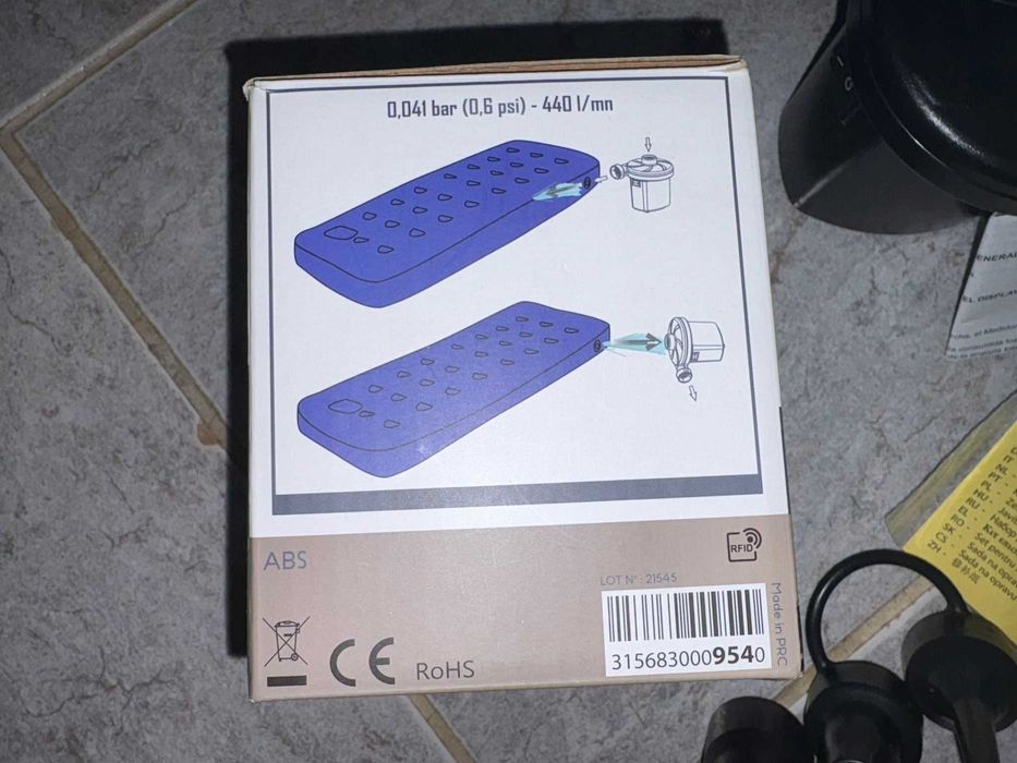 Bomba elétrica para colchão de campismo – ligação à rede