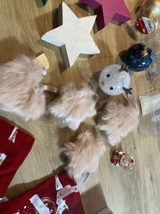 Ozdoby świąteczne mix , szklane sopelki, puchate ozdoby