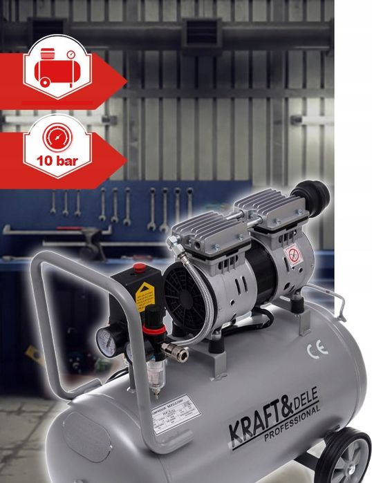 Profesjonalny kompresor bezolejowy kompresor sprężarka 50l 8bar KD1396