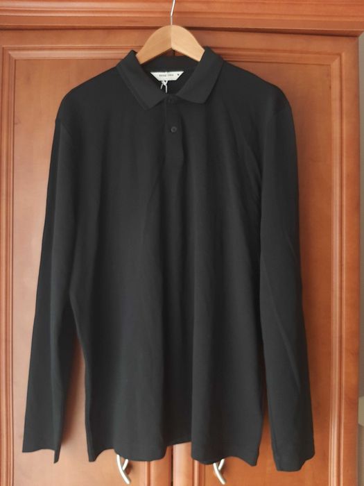 Bluzka longsleeve czarna polo bawełna