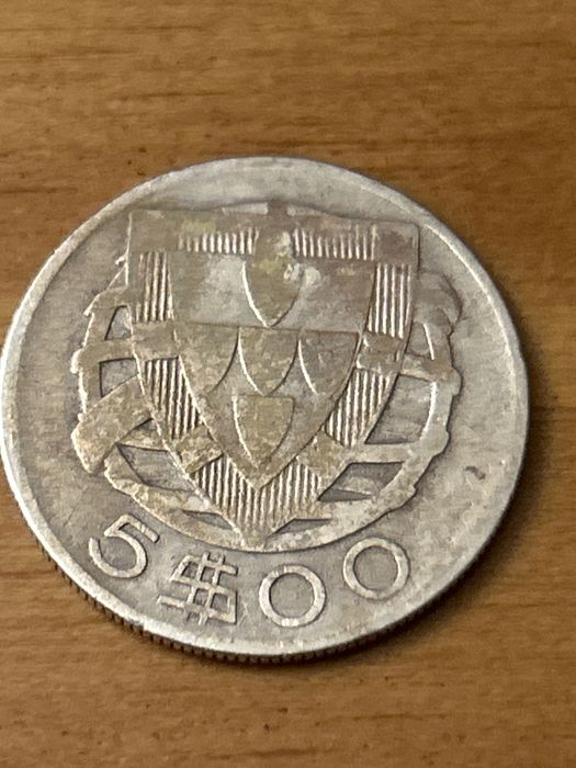 Moeda de 5$00 de 1933, Republica Portuguesa, em prata