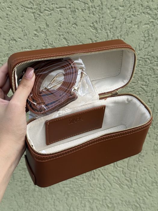 Сумка Zara рожева чорна біла коричнева