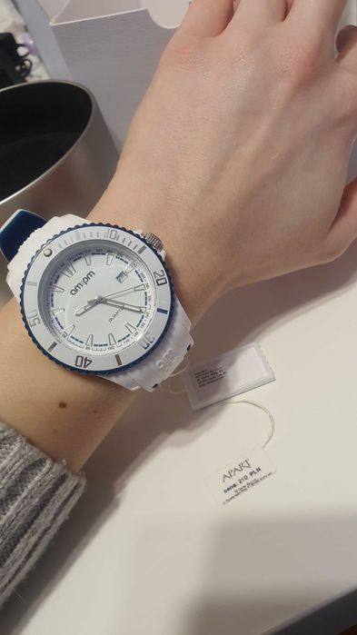 Apart 5 atm pływania Zegarek męski damski am:pm biały