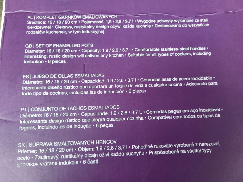 Komplet garnków emaliowanych