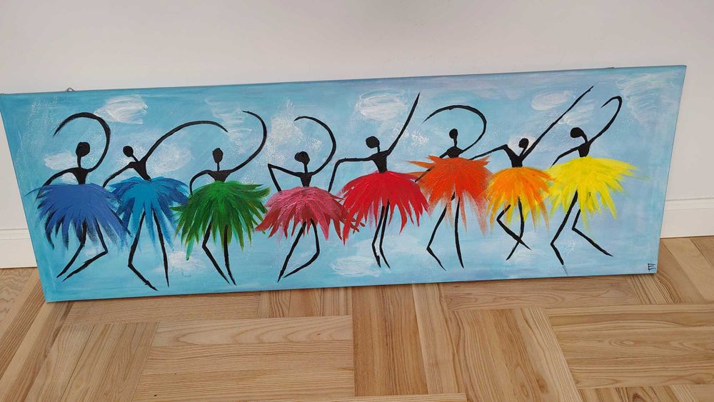 obraz ręcznie malowany - baletnice/ tencerki