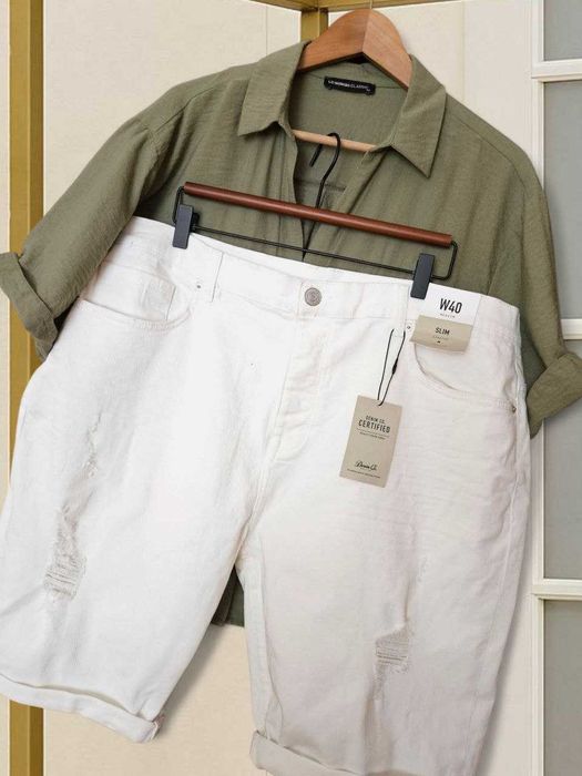 Белые джинсовые шорты на пуговицах Denim Co большой размер 2XL/3XL