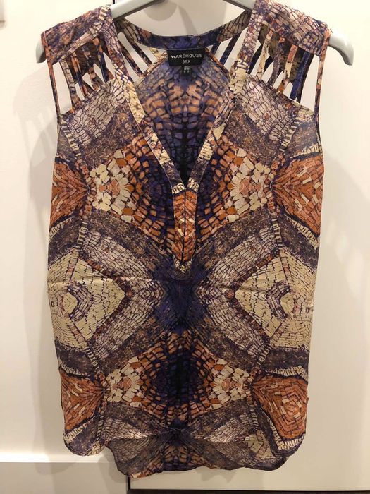 Футболка / топ / майка WAREHOUSE. 100% шёлк. Размер М.