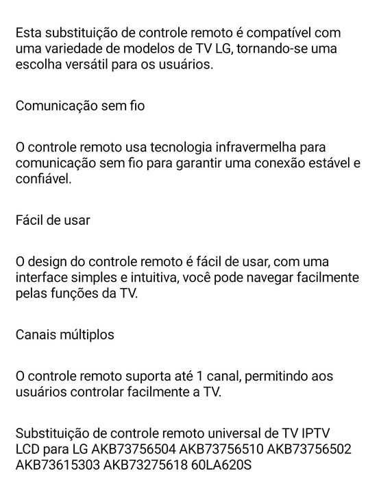 Comando LG Smart TV 4k