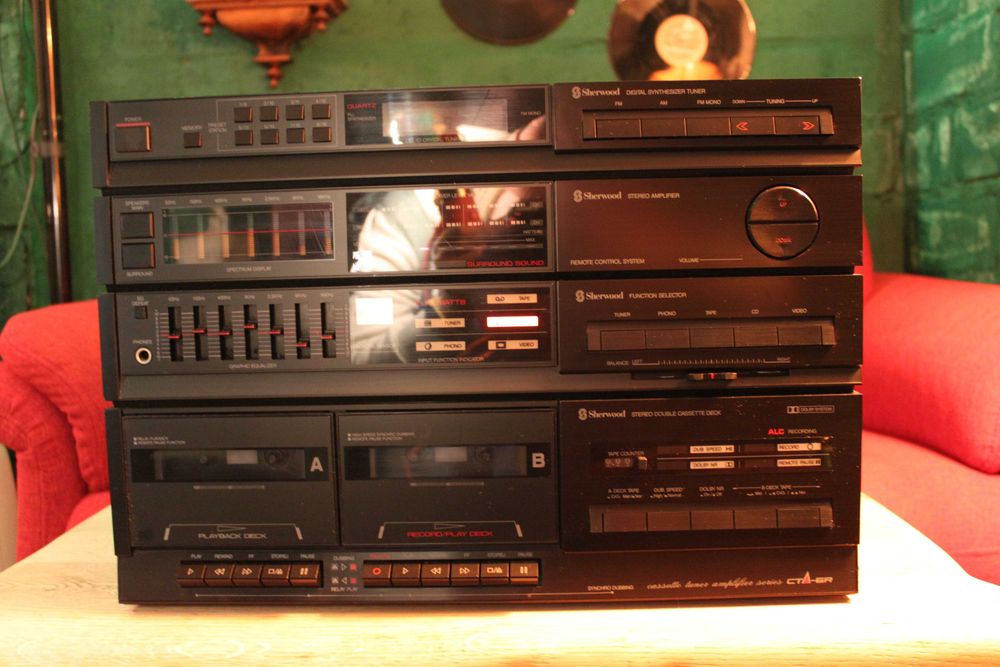 Sherwood CTA-6 R Double Cassette Tuner Amplifier Tested Working