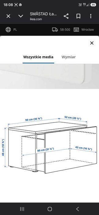 Szafka z pojemnikiem ikea smastad