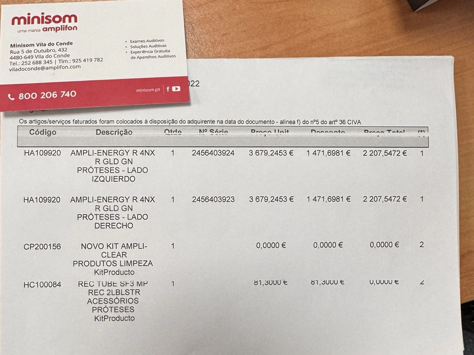 2 Aparelhos auditivos Amply Energy R4  -NOVO- MINISOm
